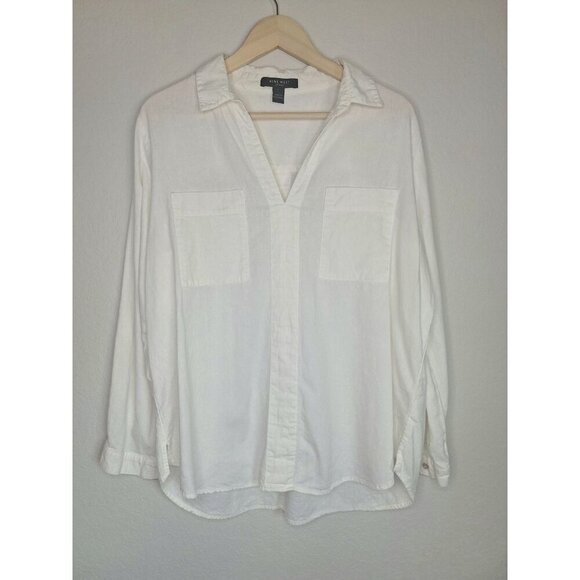 💙 Nine West Blouse - Linen Blend - Picture 1 of 8